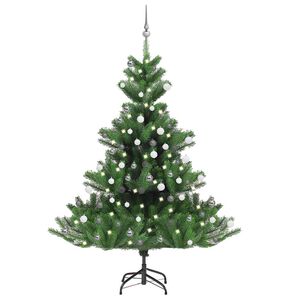 vidaXL Sapin de No&euml;l artificiel Nordmann avec LED et boules Vert 180cm