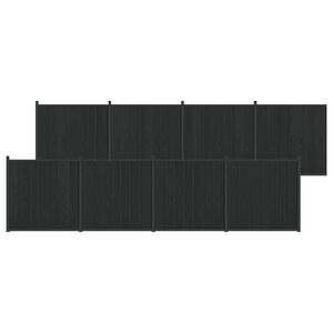 vidaXL Panneau de cl&ocirc;ture 8 pc 1405 x 186,5 cm WPC et Aluminium Noir