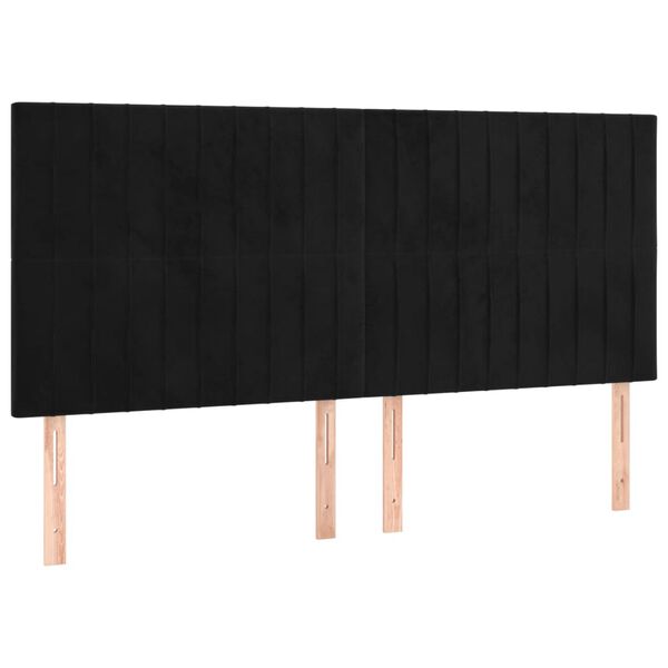 vidaXL T&ecirc;te de lit Noir 180x5x118/128 cm Velours