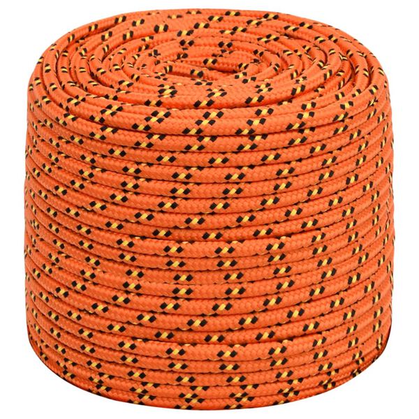 vidaXL Corde de bateau Orange 10 mm 50 m Polypropylène