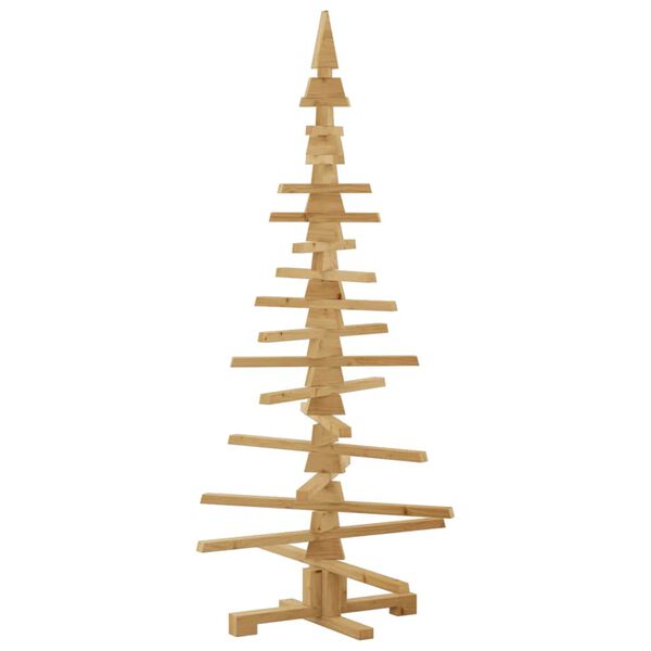 vidaXL Arbre de No&euml;l en bois Marron 150 cm Bois massif en pin