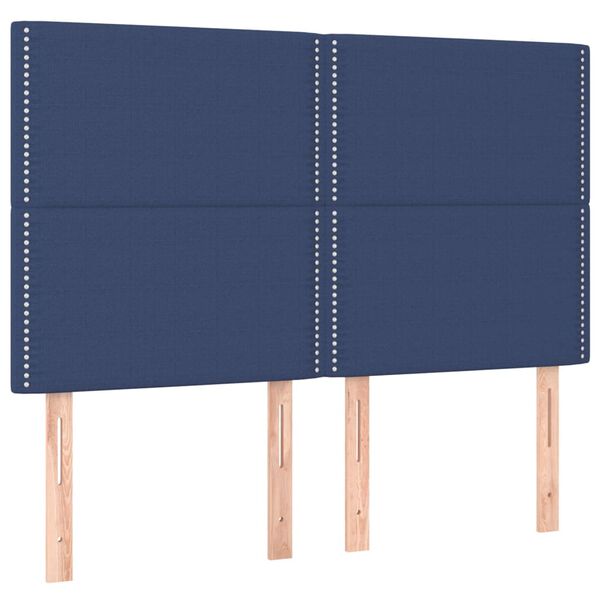 vidaXL T&ecirc;te de lit Bleu 144x5x118/128 cm Tissu
