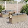 vidaXL Ensemble de canap&eacute; de jardin 7 pcs beige et gris clair
