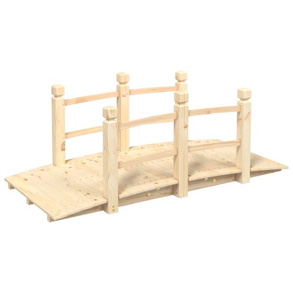 vidaXL Pont de jardin avec garde-corps 150x67x56cm bois massif &eacute;pic&eacute;a