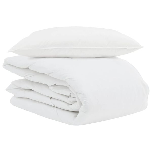 vidaXL Duvet d'été simple avec oreiller 2 pcs Blanc Plume de canard