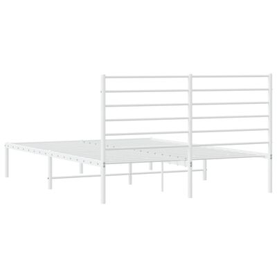 vidaXL Cadre de lit métal sans matelas et tête de lit blanc 140x190 cm