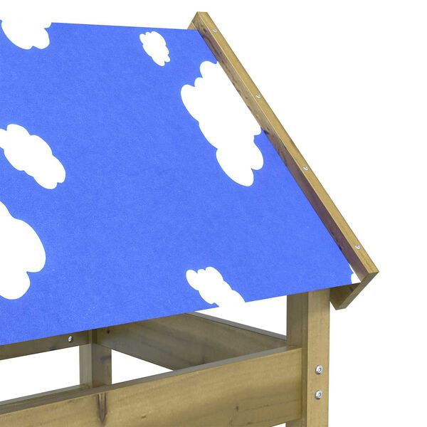 vidaXL Tour de jeu Marron 85 x 52,5 x 239 cm Bois solide impr&eacute;gn&eacute;