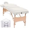 vidaXL Table de massage pliable &agrave; 3 zones 10 cm d'&eacute;paisseur Blanc