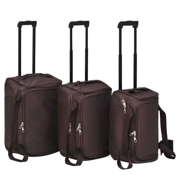 vidaXL Ensemble de valises 3 pcs Couleur de caf&eacute;