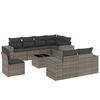 vidaXL Salon de jardin 9 pcs avec coussins gris r&eacute;sine tress&eacute;e