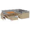 vidaXL Ensemble de canap&eacute; de jardin 12 pc Beige polyrotin