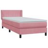 vidaXL Sommier &agrave; lattes de lit avec matelas rose 80x210 cm velours
