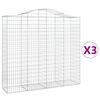vidaXL Paniers &agrave; gabions arqu&eacute;s 3 pcs 200x50x180/200 cm Fer galvanis&eacute;
