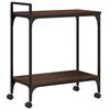 vidaXL Chariot de cuisine ch&ecirc;ne marron 60,5x31x72,5 cm bois ing&eacute;nierie