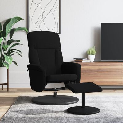 vidaXL Fauteuil inclinable avec repose-pied noir velours