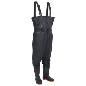 vidaXL Cuissardes avec bottes et ceinture noir taille 44
