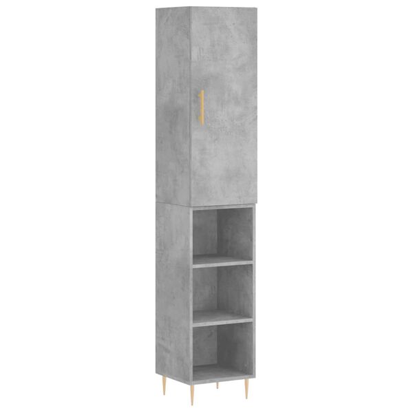 vidaXL Buffet haut Gris b&eacute;ton 34,5x34x180 cm Bois d'ing&eacute;nierie
