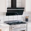 vidaXL Hotte murale 90 cm Acier et verre tremp&eacute; Noir
