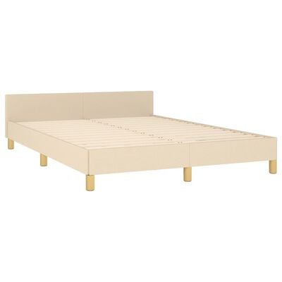 vidaXL Cadre de lit sans matelas crème 140x190 cm tissu