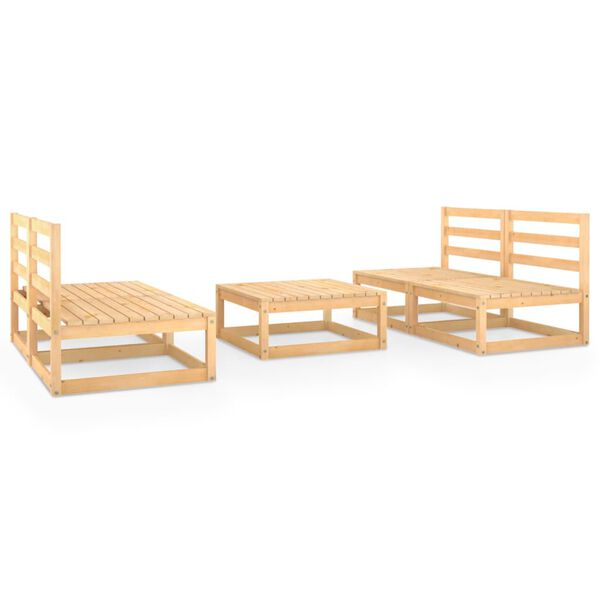 vidaXL Salon de jardin 5 pcs bois de pin massif