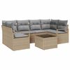 vidaXL Ensemble de canapé de jardin avec coussin 7 pcs Beige et gris