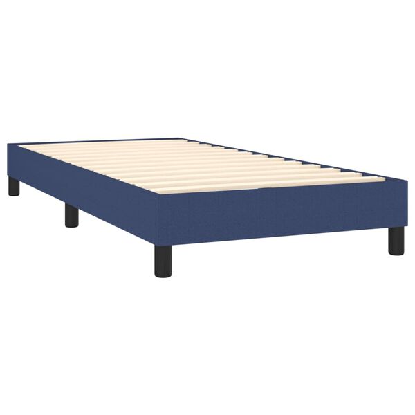 vidaXL Sommier &agrave; lattes de lit avec matelas Bleu 100x200 cm Tissu