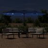vidaXL Parasol de jardin à double tête avec LED bleu azuré 449x265 cm