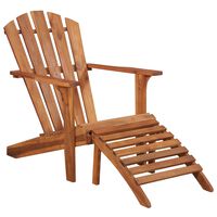 vidaXL Chaise de jardin Adirondack et repose-pied Bois d'acacia massif