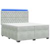 vidaXL Lit boxspring avec matelas Gris clair 200 x 200 cm Velours