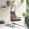 vidaXL Chaise suspendue Café 94 x 107 x 196.5 cm Acier