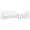vidaXL Canap&eacute; avec rangement 2 pc Blanc Polyester