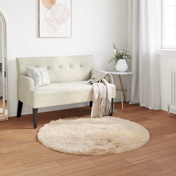 vidaXL Tapis en fausse Tafalla Beige Ø 100 cm Polyester