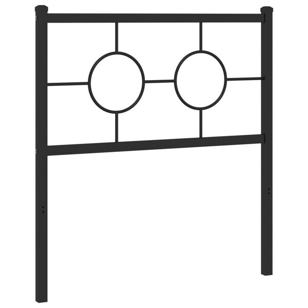 vidaXL T&ecirc;te de lit de remplacement m&eacute;tal noir 75 cm
