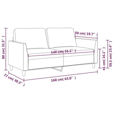 vidaXL Canapé à 2 places Cappuccino 140 cm Similicuir