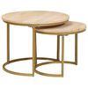 vidaXL Tables basses gigognes 2 pcs Bois de mangue massif et acier