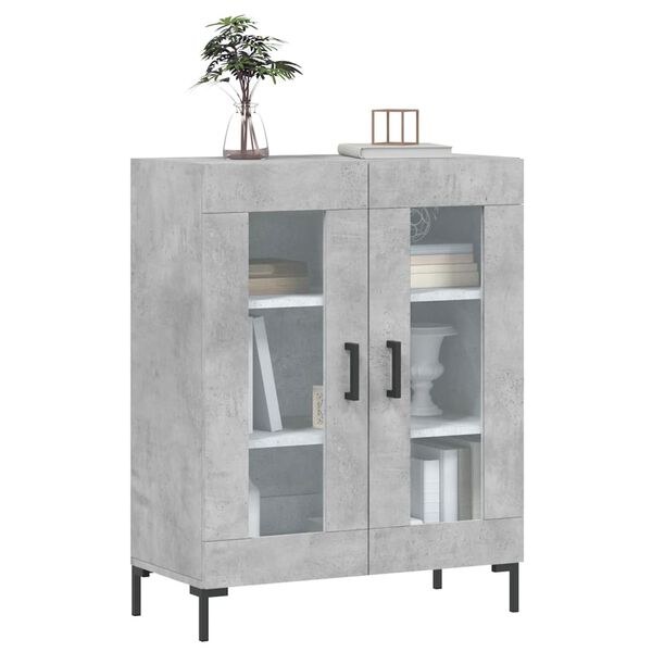 vidaXL Buffet gris b&eacute;ton 69,5x34x90 cm bois d'ing&eacute;nierie