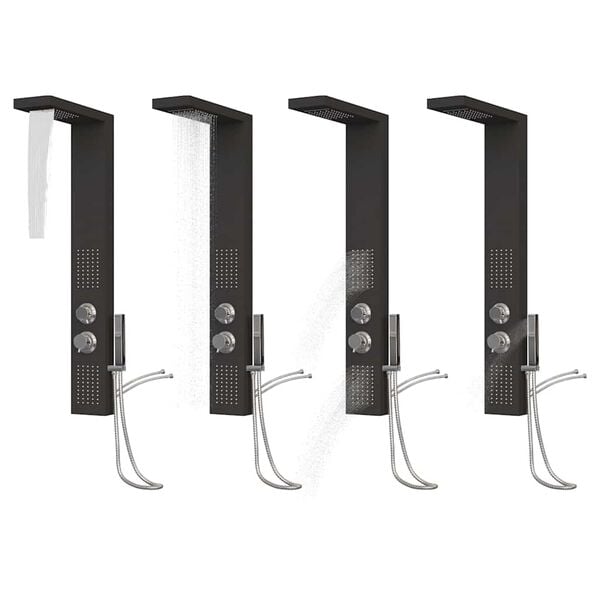 vidaXL Syst&egrave;me de panneau de douche Aluminium Noir