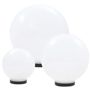 vidaXL Jeu de lampe boule &agrave; LED 3 pcs PMMA sph&eacute;rique 20/30/40 cm