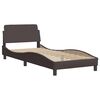vidaXL Lit avec matelas Hvar marron fonc&eacute; 90x200 cm tissu