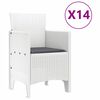 vidaXL Ensemble de salle &agrave; manger pour jardin 15 pcs Blanc Rattan Polt