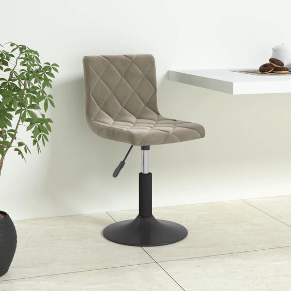 vidaXL Tabouret de bar Gris clair Velours