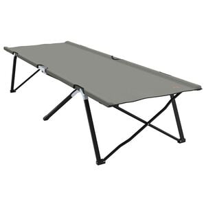 vidaXL Lit de camping pliant Gris 206 x 76 x 74 cm Tissu Oxford