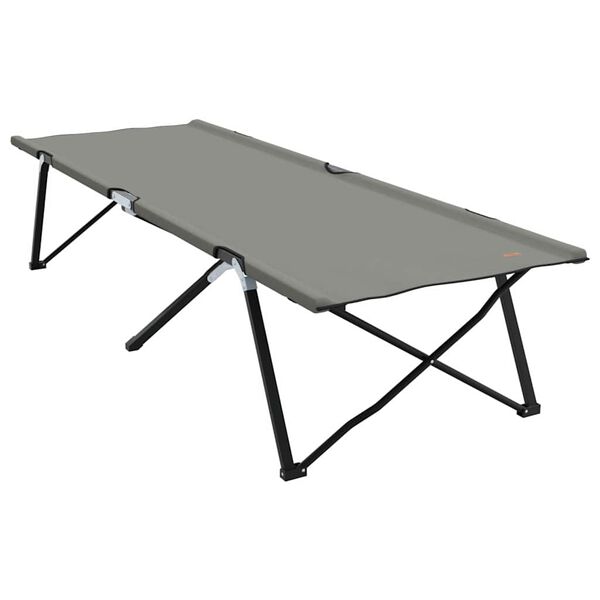 vidaXL Lit de camping pliant Gris 206 x 76 x 74 cm Oxford et acier