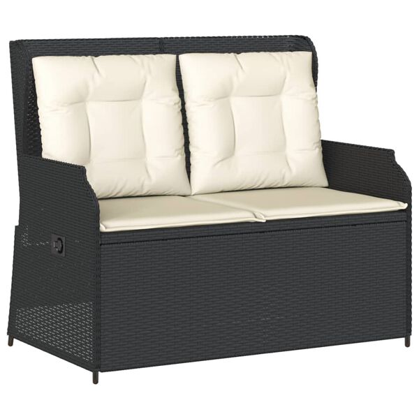 vidaXL Salon de jardin 3 pcs avec coussins Noir Résine tressée