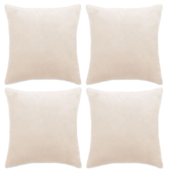 vidaXL Housses de coussin 4 pcs Tissu 40x40 cm Blanc cassé
