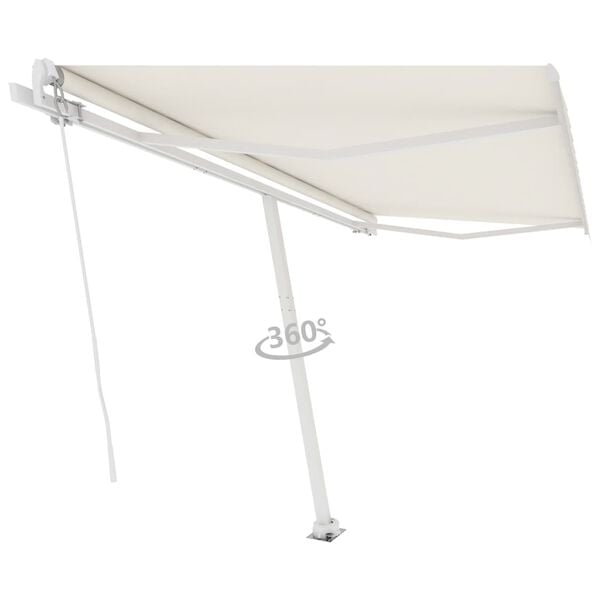vidaXL Auvent manuel rétractable sur pied 450x350 cm Crème