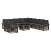 vidaXL Ensemble de canap&eacute; de jardin 12 pc Gris et Gris fonc&eacute; polyrotin