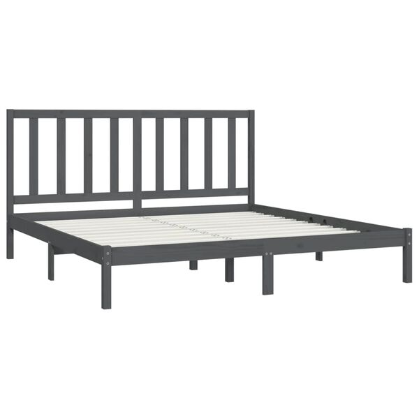 vidaXL Cadre de lit sans matelas bois massif de pin gris 200x200 cm
