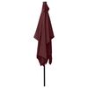 vidaXL Parasol de jardin avec LED et mât en acier rouge bordeaux 2x3 m