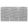 vidaXL Abri pour trois poubelles 207x77,5x112,5 cm Inox
